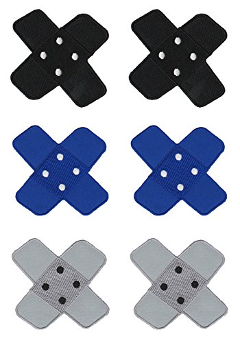 Hosenpflaster Schwarz Blau Grau Aufnäher Spar-Set 6 Stück Bügelbilder Applikation