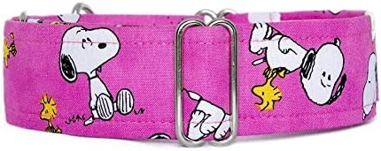 Noddy & Sweets Martingale Collar [Snoopy & Woodstock Pink] - Medium 3.8cm Width