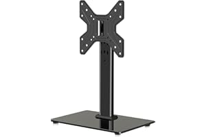 XINLEI Rock-Solid TV Stand for Samsung/LG 17-43" TVs | Universal Swivel Table Top Stand | Height Adjustable (265-385mm), 45kg Load, Max VESA 200x200 | No Drill, Anti-Tilt Design TS205