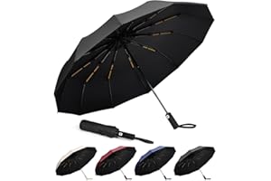 Aolso Parasol podróżny, automatyczny, odporny na wiatr, 8 żeber, kompaktowe składanie, automatyczne otwieranie/zamykanie