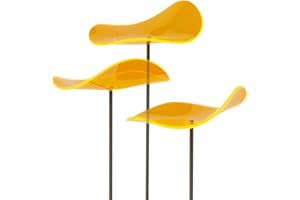 Cazador-del-sol ® | Lucy - Medio | Pack of 3 Curved Suncatchers Yellow (15 cm Diameter), 120 cm High
