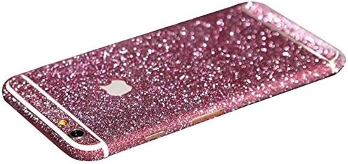Bling Glitzer Funkeln Voll Körper Sticker Vorder- und Rückseite Film Protektor Haut für Apple iphone 6 4.7 Inch (Tiefrosa)