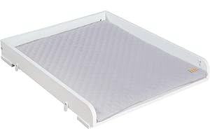 roba Skötbord som en påläggning för tvättmaskiner - Skötbord inklusive skötbädd soft roba Style grå - Trä vit - 60 cm bred