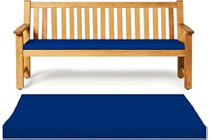Dazzle Collection Waterproof seat pads for garden chairs Indoor & Outdoor Garden Sofa Foam Seat Pad patio bench Cushions Pad (3 Seater Bench 140CM x 45cm x 5cm, Blue)