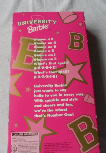 Barbie Special Edition University Miami Cheerleader Barbie Doll By Mattel in 1996 - The box is in poor condition