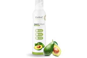 ‎VITALBODY+ SUPPLEMENTS VitalBody+ DailySpray Avocadoöl – 2 kcal Ölspray für Airfryer, Braten & Grillen – Kalorienarm Kochen – Non-stick Cooking Spray, 800 Portionen