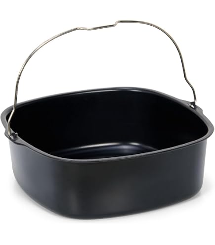 Set Moule Carré 20 Cm + Grille Inox Pour Air Fryer XL/XXL - Antiadhésif Sans PFAS, Résiste Jusqu’à 230°C - Pour Gâteaux, Légumes, Viandes - 10