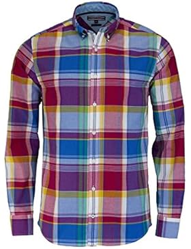 TOMMY HILFIGER New York Fit Hemd RENZO Langarm Karo Multicolor