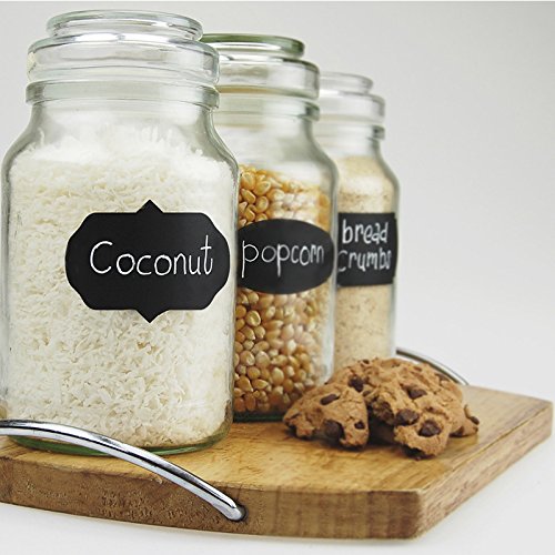 36X Small Chalk Black Board Mason Jar Labels Removable Wall Stickers Chalkboard Cheap Unique Kitchen Organizing Decor^.