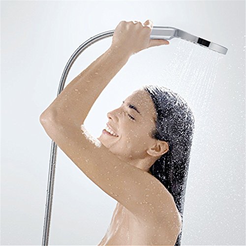 DSIKER® Wellness wasserspar Duschkopf, 3 verschiedenen Strahlfunktionen,Push-Control-Flow Control-Taste für einfache Einhandbedienung Wellnessbrause, Brausekopf, Brause, showerhead,Rainshower Regendusche Duschbrause Handbrause,3 Strahlarten,chrom - 8