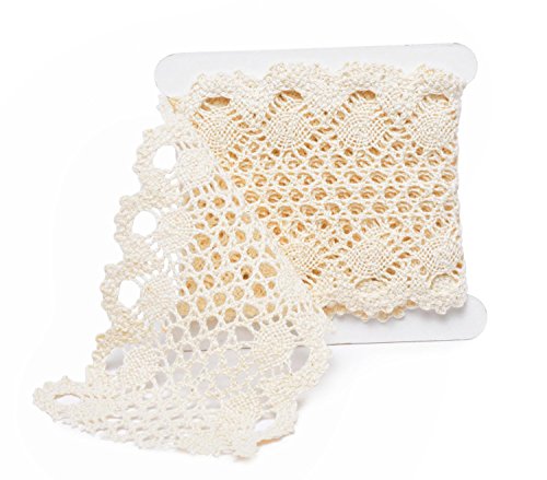 VBS 1m Spitzenband 100x7,5 cm 100% Baumwolle Spitzenborte Vintage Nähen Hochzeit