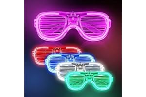KOVIM Neon Party Glasses - Light Up Glasses Glow for Birthday Festival Wedding Club 80s Dance Rave Disco Flashing Party Supplies Favors Novelty Props Concert Sleepover Carnival