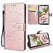 Produktbild VemMore Samsung Galaxy Note 9 Hülle Handyhülle Schutzhülle Leder PU Wallet Flip Case Bumper Lederhülle Ledercase Blumen Muster Klapphülle Ultra Slim Dünn Klappbar Magnetisch Sonnenblume - Rose Gold