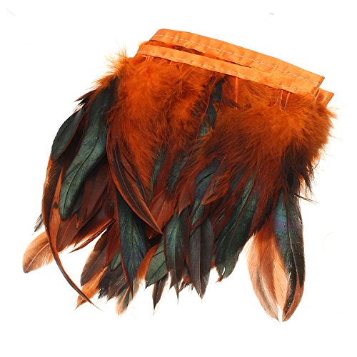 KING DO WAY 100 Stück Hahnenfedern Flügelfedern Hahn Federn Pad Feather Schmuckfeder DIY 8 Farbe kaffee - 2