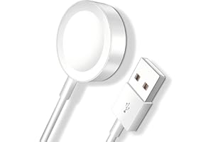 SER FLYMON Ladekabel für Apple Watch, Uhr Kabel USB Schnellladegerät Tragbare Ladestation, 【MFi-Zertifiziert】 Magnetisches Kabel Cable Kompatibel mit Apple Watch Series 9/8/SE/7/6/5/Ultra/4/3/2/1-Weiß