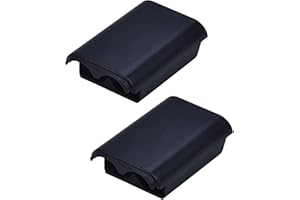 PEIDOG 2 Pcs 360 Controller Battery Pack Cover Shell Case Compatible with Microsoft Xbox 360 Wireless Controller for Xbox 360 Battery Pack Cover (Black)
