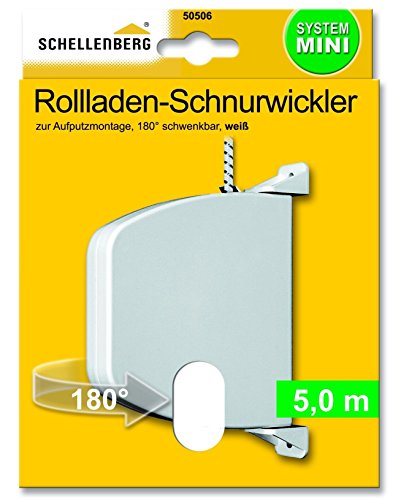 Schellenberg 50506 Aufschraubwickler, 5 m Schnur,schwenkbar, weiß