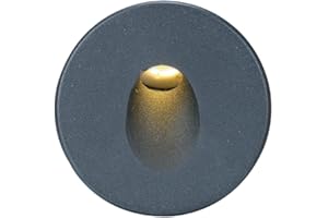 LeClubLED Spot LED Rond encastrable IP44 3W 220V - 3 luminosités réglables - Spot Intérieur/Extérieur murale, escalier... (Angle Cône Arrondi)