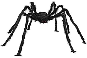‎KADRYXON Kadryxon 200cm Halloween Deko Riesen Spinne,Halloween Outdoor Dekorationen Haarige Spinne für Innen/Außen, Garten,Tür Fenster Kamin Häuser Spukhaus&Partyzubehör-Schaurige Atmosphäre für Ihre Feier