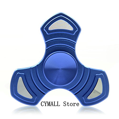 Tri-Spinner Fidget,Cymall Hand Tri-Spinner Fidget Aluminium Focus Toy Torqbar For Kids Adults Autism ADHD Rotation Time Long Anti Stress Toys (New Model-Blue)