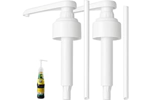 HCVGCM Monin Pumpe 1L, 2 Stück Weiße Dosierpumpe 1l Sirup, Kompatibel mit Monin Flaschen, Präzise 10ml Dosierung pro Pumpvorgang, Seifenspender Pumpkopf für 700ml und 1000ml Flaschen Wiederverwendbar
