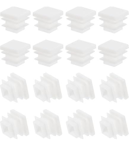 PATIKIL Bouchons à Lamelles Carré Bouchon En Plastique, 24 Pcs 50mm Embouts De Bouchon Pour Tubes Carrés Pieds De Chaise Meubles Tubes Métalliques Clôtures Pour Trous De 49mm, Blanc