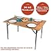 Produktbild Stilvoller XXL Campingtisch mit Bambusplatte, höhenverstellbar mit EXTREM kleinen Packmaß - wasserfest 120 x 80 x 58/70cm