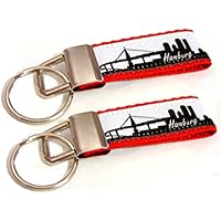 2 kleine HAMBURG Skyline Schlüsselanhänger - Farbauswahl