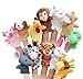 Price comparison product image Liroyal Finger Puppets Koly 12Pcs Zoo Zodiac Soft Small Animal Puppets Finger Plush Toys