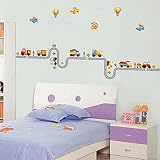 Wallpark Karikatur Auto Flugzeug Ballon Abnehmbare Wandsticker Wandtattoo, Kinder Kids Baby Hause Kinderzimmer DIY Dekorativ Kunst Wandaufkleber - 3