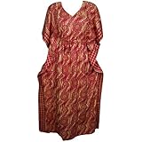 Indiatrendzs Womens Kaftan Nighty Cotton Printed Long Sleepwear With Draw String In Waist Plus Size