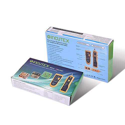 Incutex Wire Tracker Kabelfinder, RJ45/RJ11 Finder, für Telefonkabel und LAN-Kabel, Leitungsdetektor Emitter - 7