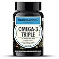 Curegarden Omega-3 Fish Oil Capsules-2500mg Triple Strength, 60 Softgel, 900 mg Epa, 600 mg Dha and Vitamin D, E & K, Heart Health, Brain Health.(Omega-3 2500mg-Pack of 1), 240 grams