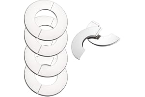 Heuskay 5 piezas divididas de acero inoxidable cromado para válvula/grifo/tapa de agujero, color plateado 35 mm (35mm)