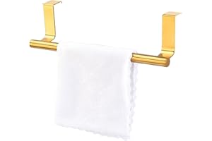 FIYSON Portasciugamani da cucina, porta asciugamani da cucina, da appendere, senza foratura, in acciaio inox, 23 cm, adatto per cucina, bagno (oro)