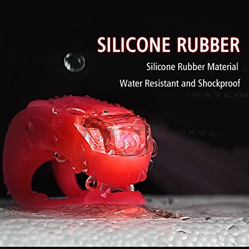 Lumières de vélo Mture, 2 LED Lumineuse avec une coque en silicone avant et arrière, compatibles avec toutes les tailles… – Image 3