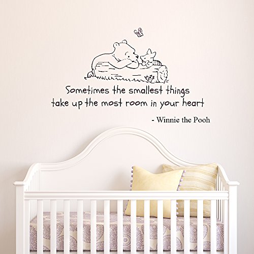V&C Designs Winnie the Pooh Sometimes the Smallest Things Quote Children's Bedroom Kids Room Playroom Nursery Wall Sticker Wall Art Vinyl Wall Decal Wall Mural *Photo Updated December 2014*