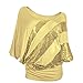 Price comparison product image LANSKIRT Women Plus Size Summer T-Shirt, Sale Ladies Solid Color Cold Shoulder Blouse Sequin Causel Short Sleeve Top Summer Loose T-Shirt Yellow
