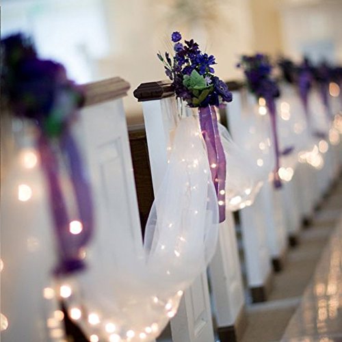 50 Meter Feine Tüll Stoff 1,5m ivory Dekostoff Tüllstoff Hochzeit Deko - 2