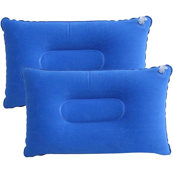 Set 2 Cuscini Gonfiabili Da Viaggio SUTAFOR - Per Cervicale, Campeggio, Spiaggia Grigio 42x29cm - Foto 5