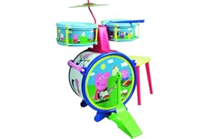 Reig Peppa Pig-Batteria con Sgabello per Bambini, Multicolore, 2323
