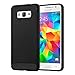 Produktbild Cadorabo Hülle für Samsung Galaxy Grand Prime - Hülle in Brushed SCHWARZ – Handyhülle aus TPU Silikon in Edelstahl-Karbonfaser Optik - Silikonhülle Schutzhülle Ultra Slim Soft Back Cover Case Bumper