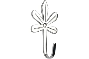 Hiatt Hardware Curtain Tassel Tieback Hook - Flower Design - Polished Chrome - 1 Pair - Fixings Included