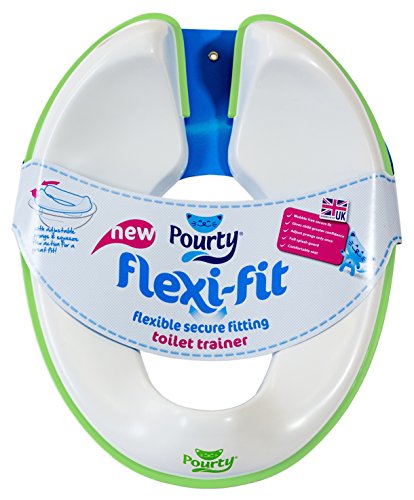 Pourty Flexi-Fit Toilet Trainer (White/Green)