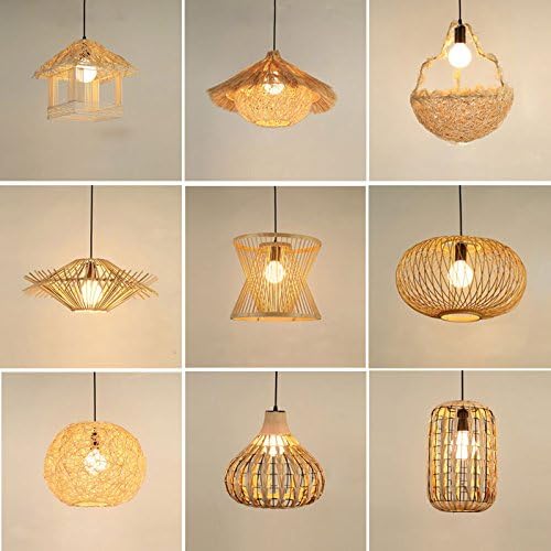 (FuRongHuang) Rattan Chandelier restaurant bar simple personalization creative arts lamps living room TERRACE VILLA bird's nest ma ball chandeliers, sea shells) (diameter 50CM (no light source)