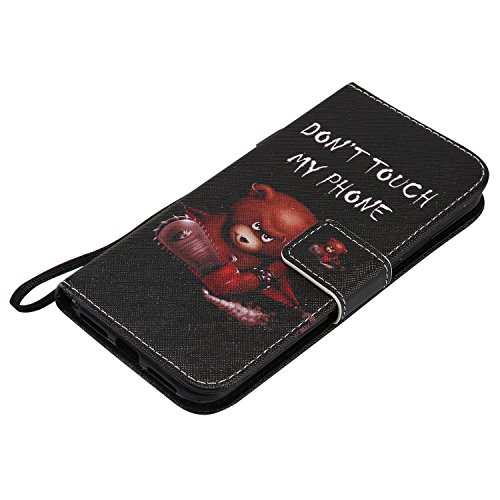 iPhone X HÃ¼lle, iPhone X SchutzhÃ¼lle, BONROY Buntes Gemaltes Muster PU Leder Flip Tasche Wallet Case Cover SchutzhÃ¼lle Handy Schale mit Standfunktion KartensteckplÃ¤tzen und Weich TPU Innere HÃ¼lle Case fÃ¼r iPhone X - Kleiner BraunbÃ¤r