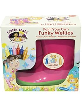 Tierra Garden 7-lp414Little Pals Kinder Ihr eigenes Funky Gummistiefel, Pink mit Grün Trim, Größe Small: US 9,5...