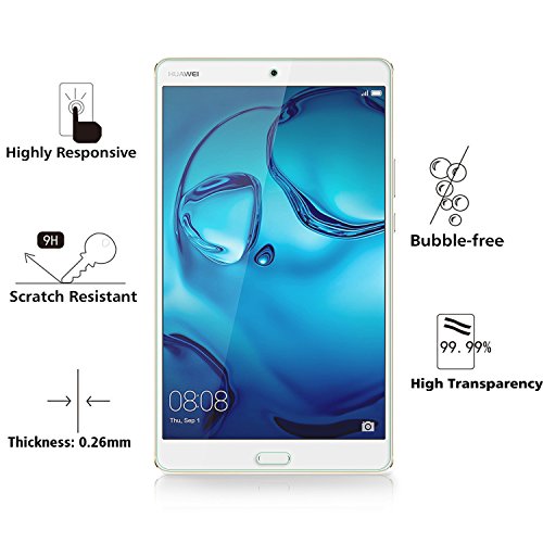 ELTD Huawei Mediapad M3 8.4 Displayschutz, Glas Folie Schutzfolie Glas Panzerfolie Displayschutzfolie, Klar Anti-Kratz,9H Hardness aus - 6