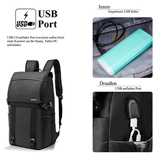 DTBG l  ssiger Rucksack leichtgewichts Daypack mit Utensilientaschen   17 3 Zoll Laptop Rucksack Computer Tasche mit USB Anschluss   unisex Outdoor Wa