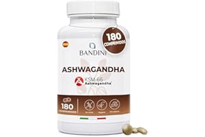 Bandini® Ashwagandha KSM-66® 1500mg - 180 comprimidos veganos para 6 meses - Extracto puro de raíz de Withania Somnifera o Ginseng indio de alta resistencia - Complemento ayurvédico para el estrés